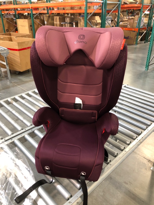 Photo 3 of Diono Monterey 2XT Latch 2 in 1 High Back Booster Car Seat with Expandable Height & Width, Side Impact Protection, 8 Years 1 Booster, Plum 2XT Plum