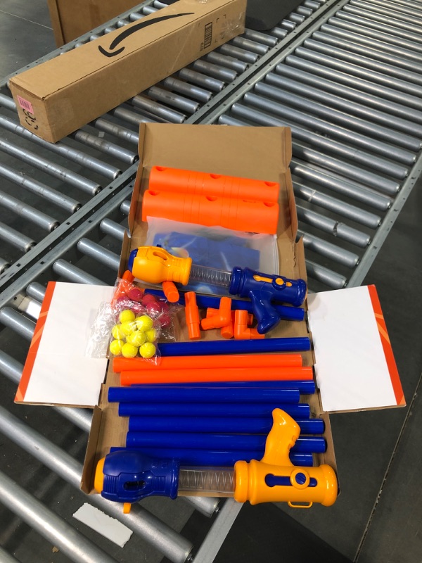 Photo 4 of 2023 Upgraded Kids Toys for Age 5 6 7 8 9 10+ Years Old Boys Girls, Shooting Game with 48 Foam Balls & 2pk Air Guns & Moving Shooting Target- Ideal Christmas Birthday Gift-Compatible with Nerf Gun Toy