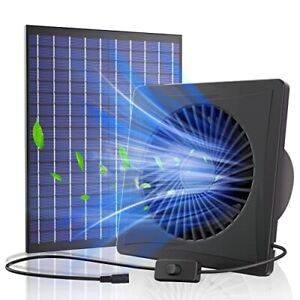 Photo 1 of 25W Solar Powered Fan YJHome Solar Fan with Waterproof Solar Panel 8" Solar E
