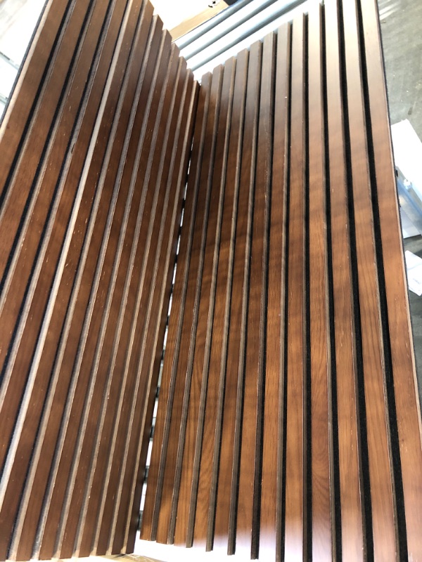 Photo 3 of Acoustic Slat Wood Soundproof Wall Panels with Foam 2PCS Walnut 43.3IN Height walnut 2