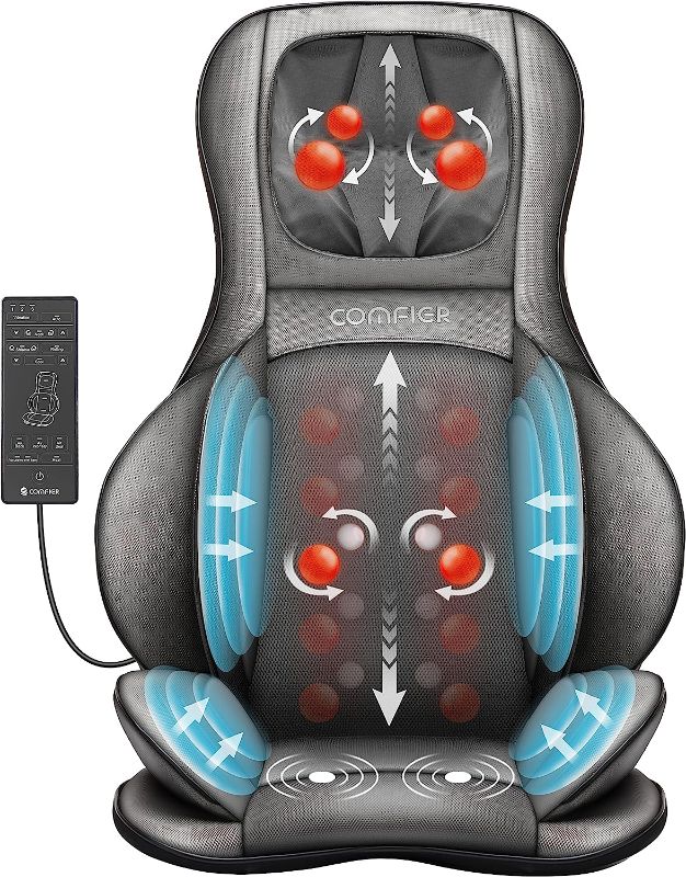 Photo 1 of 
COMFIER Neck and Back Massager with Heat,Shiatsu Massage Chair Pad Portable with Compress & Rolling,Kneading Chair Massager for Full Back,Neck &...