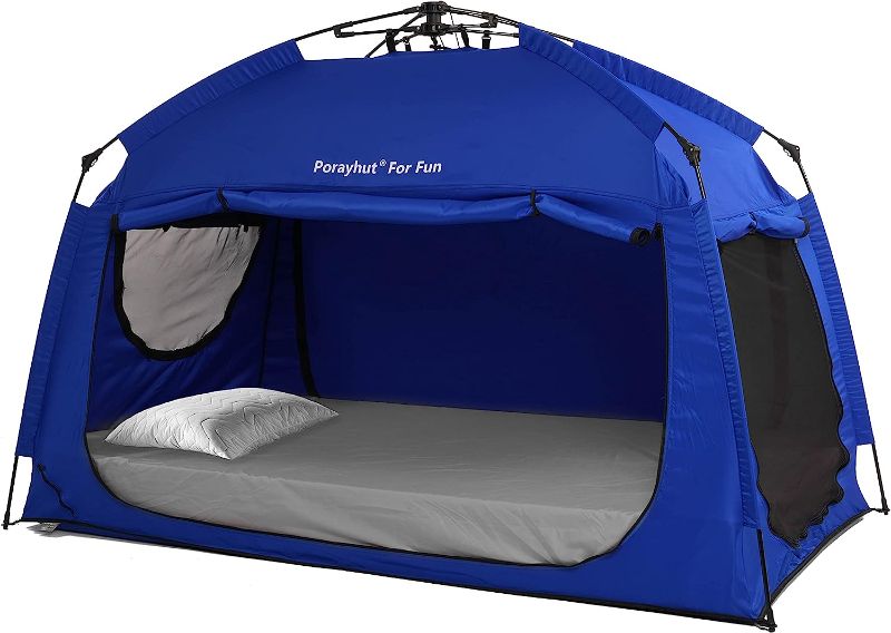 Photo 1 of 
Indoor Instant Privacy Bed Tent for Sleeping,Quick Set-up Bed Canopies,Portable Bed Drapes with Large Space and 3 Doors