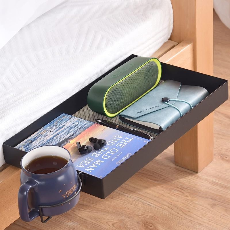 Photo 1 of 
Adowes Bedside Shelf for Bed Heavy Duty Metal Bunk Bed Shelf with Cup Holder Clip On Nightstand for Top Bunk Bedside Tray Dorm Room Essentials for College..