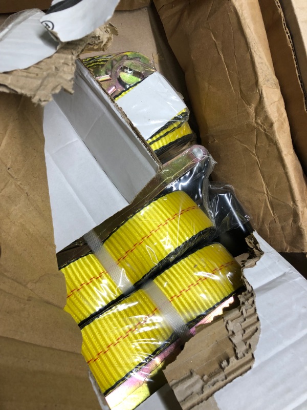 Photo 1 of Autofonder 4 Pack Ratchet Strap Heavy Duty -2" x 27' Ratchet Tie Down Straps,Cargo Straps for Moving Appliances, Lawn Equipment, Motorcycle in a Truck
