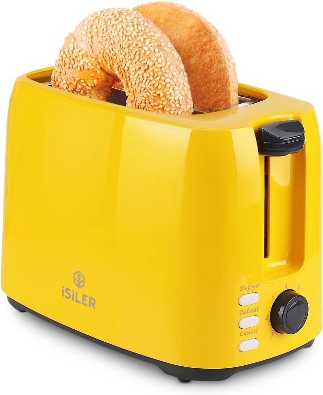 Photo 1 of 
iSiLER 2 Slice Toaster, 1.3 Inches Wide Slot Bagel Toaster with 7 Shade Settings and Double Side Baking, Compact Bread Toaster with Removable Crumb Tray,..