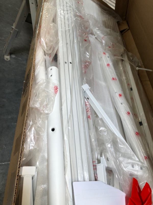 Photo 1 of Albearing Metal Bed Frame Full Size with Headboard and Footboard Mattress Foundation No Box Spring Needed with Steel Slat Support(Full?White White Full
--- Factory Package --- 