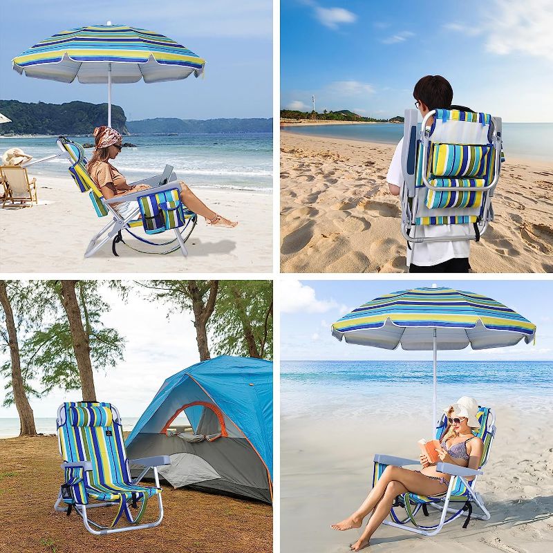 Photo 1 of Nice C Beach Chair, Backpack Beach Chair, Beach Chair with Umbrella, Beach Chairs for Adults 2 Pack, Sand Chair, Cooler, High Back, Cup Holder & Carry Bag & Heavy Duty, Travel, Picnic (Set of 1)
Visit the Nice C Store