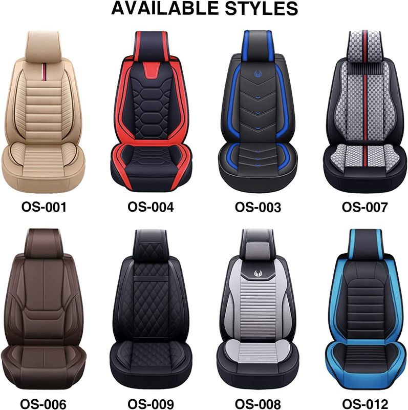 Photo 1 of 
OASIS AUTO Car Seat Covers Accessories Full Set Premium Nappa Leather Cushion Protector Universal Fit for Most Cars SUV Pick-up Truck, Automotive Vehicle...