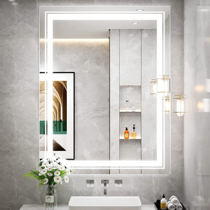 Photo 1 of  led Dimmable Anti-Fog Mirror with Lights for Bathroom,28x36