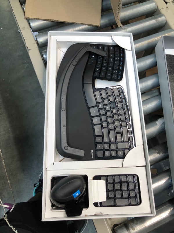 Photo 2 of Microsoft Sculpt Ergonomic Wireless Desktop Keyboard and Mouse - Black. Wireless , Comfortable, Ergonomic Keyboard and Mouse Combo with Split Design and Palm Rest.