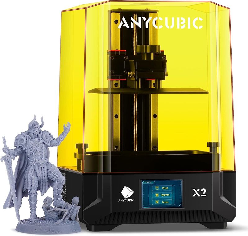 Photo 1 of ANYCUBIC Photon Mono X2 Resin 3D Printer, 9.1'' 4K+ HD Mono Screen LCD SLA Large Resin Printer with Upgraded Light Source, Dual Linear Guide, Anti-Scratch Film, Printing Size 7.74'' x 4.83'' x 7.87''