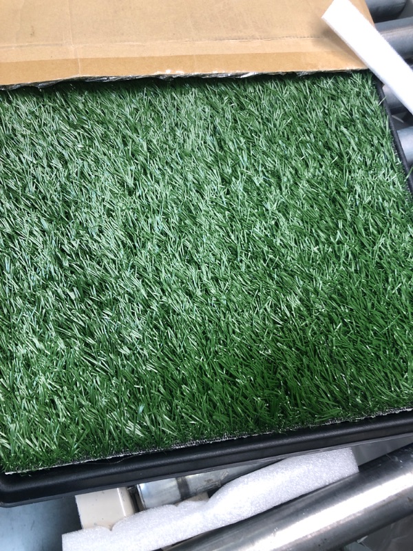 Photo 3 of Artificial Grass Puppy Pad for Dogs and Small Pets – Portable Training Pad with Tray – Dog Housebreaking Supplies by PETMAKER (16" x 20")