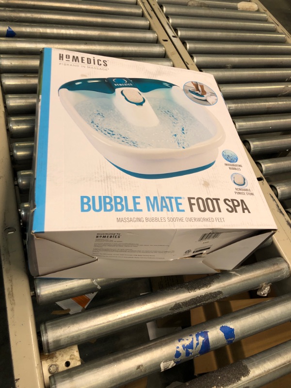 Photo 2 of HoMedics Bubble Mate Foot Spa, Toe Touch Controlled Foot Bath with Invigorating Bubbles and Splash Proof, Raised Massage nodes and Removable Pumice Stone