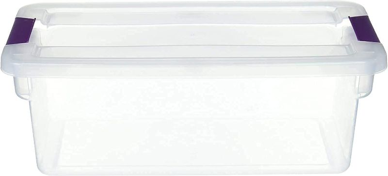 Photo 1 of 5 pack 6 Quart (Qt) Clearview Storage Latch Box with Black Latches