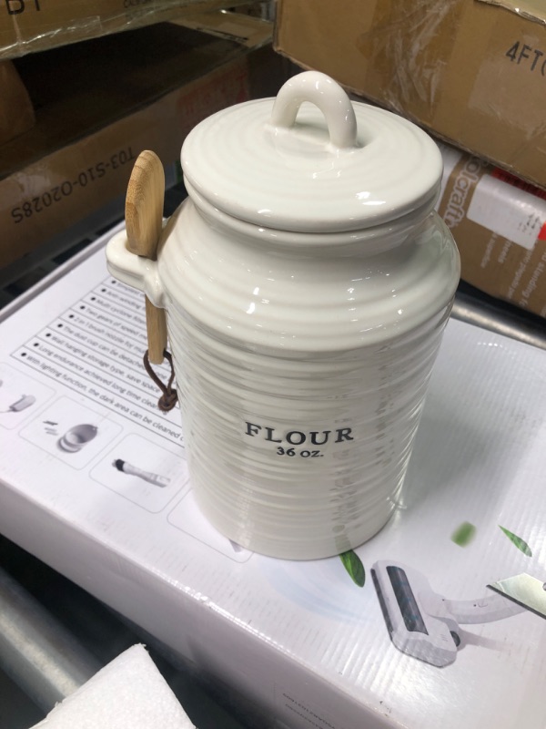 Photo 1 of 36 oz Glass flour jar