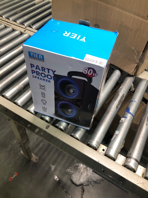 Photo 1 of YIER Bluetooth Speakers, Wireless TWS Portable Bluetooth Speaker with Lights,100dB Loud Bluetooth Speaker with Subwoofer 80W Stereo Sound, Bassup Technology,18-Hour Playtime for Outdoor Party Garden