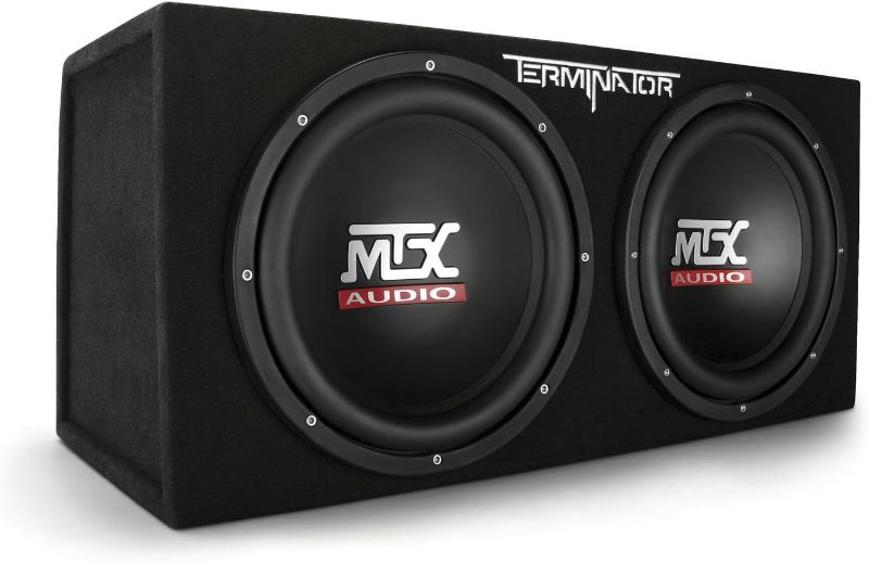 Photo 1 of MTX Audio Terminator Series TNE212D 1,200-Watt Dual 12-Inch Sub Enclosure & PAC SNI-35 Variable LOC Line Out Converter Dual 12" Subwoofer Enclosure Subwoofer 