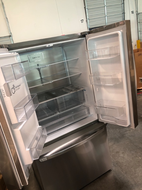 Photo 3 of LG LRFOC2606S 26 Cu. Ft. Stainless Counter Depth French Door Refrigerator **unable to test**