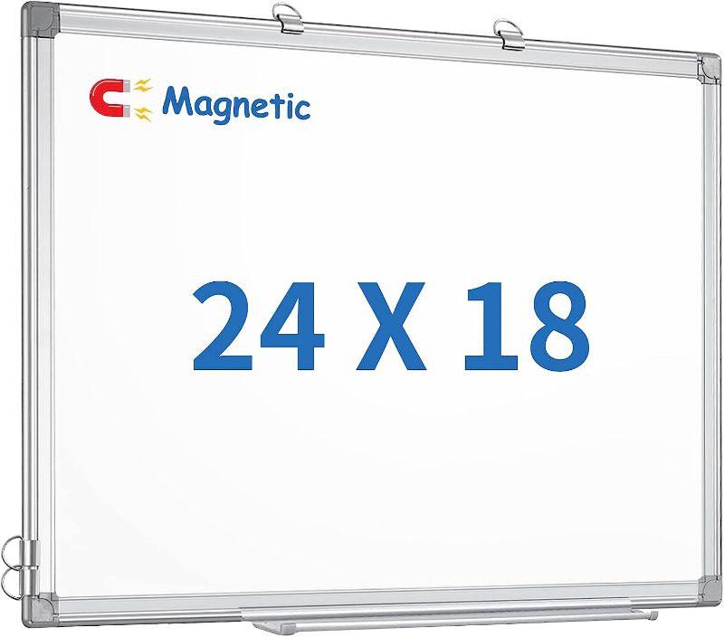 Photo 1 of 24 x 18 inches White Board Dry Erase, Magnetic Dry Erase Board Whiteboard for Wall, Aluminum Frame Hanging Whiteboard Marker Board Writing Board