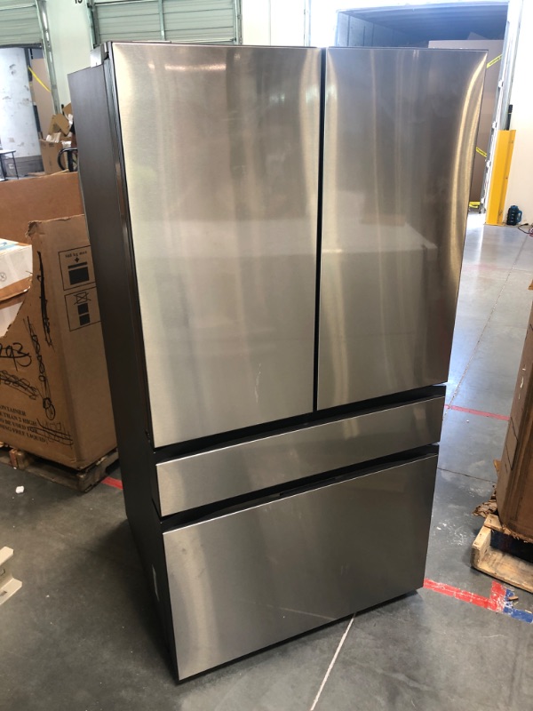 Photo 1 of Samsung Bespoke 36 Inch Wide 23 Cu. Ft. Energy Star Certified Counter Depth 4-Door French Door Refrigerator with AutoFill Water Pitcher [No way to test]