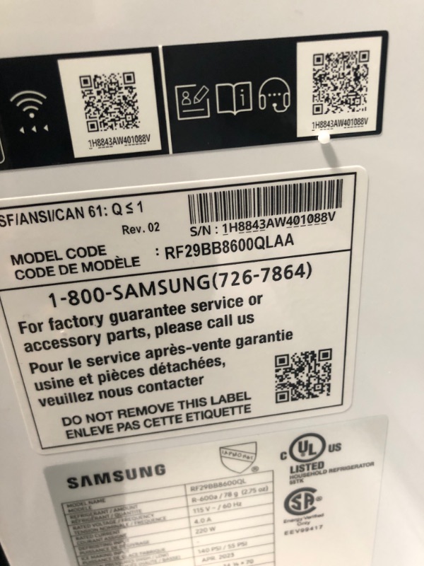 Photo 3 of Samsung Bespoke 36 Inch Wide 23 Cu. Ft. Energy Star Certified Counter Depth 4-Door French Door Refrigerator with AutoFill Water Pitcher [No way to test]