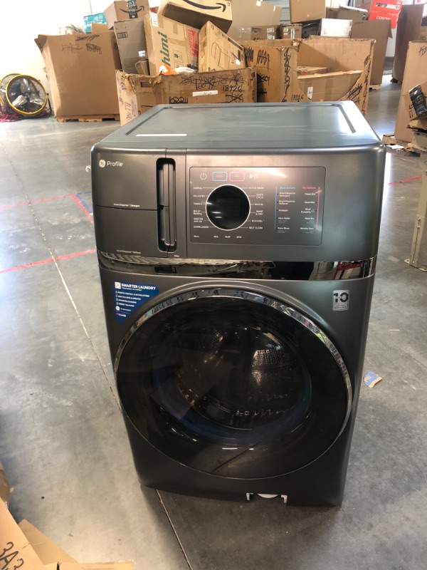 Photo 1 of GE Profile PFQ97HSPVDS 28 Inch Smart Front Load Washer/Dryer Combo with 4.8 cu.ft. Capacity, 12 Wash Cycles, 14 Dryer Cycles, Ventless Heat Pump Dryer, EZ Access Lint Filter, SmartDispense™ Technology, Dynamic Balancing Technology, Eco Cool™ Cycle, ADA Co