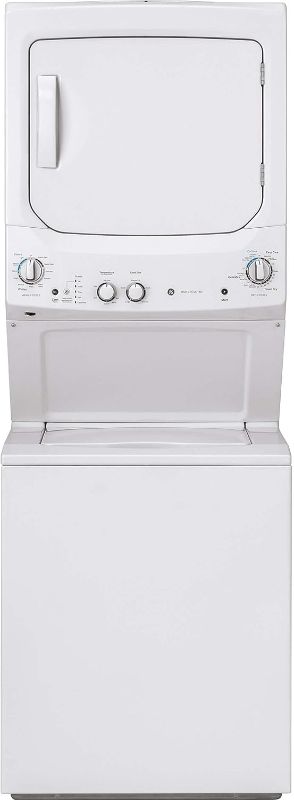 Photo 1 of GE GUD27ESSMWW Unitized Spacemaker 3.8 Washer with Stainless Steel Basket and 5.9 Cu. Ft. Capacity Electric Dryer, White [Unable to test]