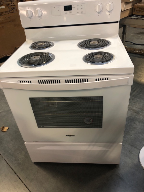 Photo 2 of 30 in. 5.3 cu. ft. Free-Standing Electric Range in White with Self Clean [Uable to test, need power cord]
