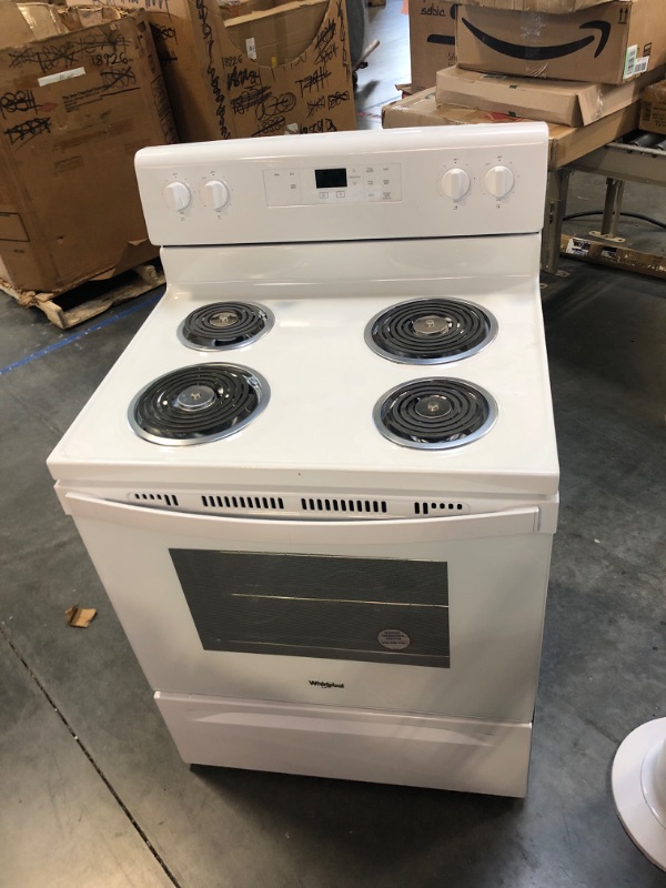 Photo 5 of 30 in. 5.3 cu. ft. Free-Standing Electric Range in White with Self Clean [Uable to test, need power cord]
