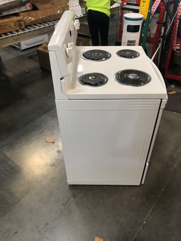 Photo 1 of 30 in. 5.3 cu. ft. Free-Standing Electric Range in White with Self Clean [Uable to test, need power cord]
