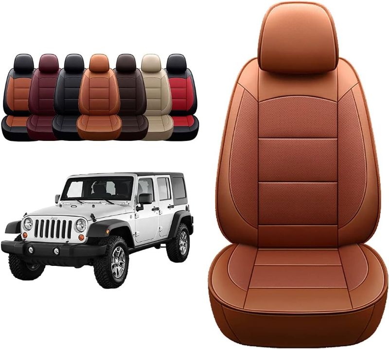 Photo 1 of 
OASIS AUTO 2007-2017 Wrangler JK Custom Leather Seat Covers (2007-2010 Wrangler 4-Door, Orange)