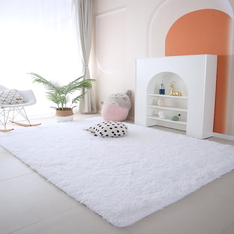 Photo 1 of CAIYUECS Shag Area Rug,Indoor Ultra Soft Fluffy Plush Rugs for Bedroom Living Room, Non-Skid Modern Nursery Faux Fur Rugs for Kids Room Home Decor (8x10...