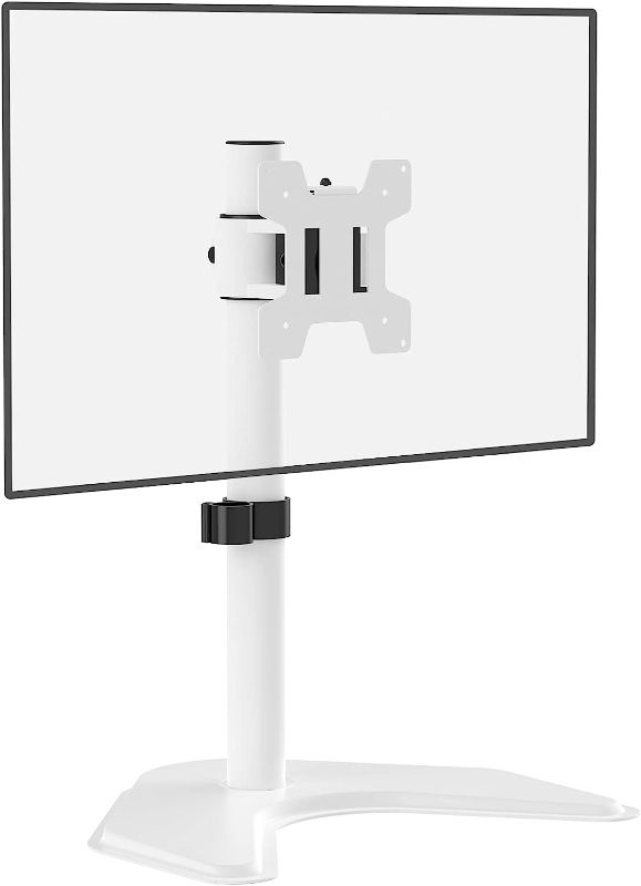 Photo 1 of 
WALI Single Monitor Stand, Free Standing Desk Stand with Mounting Holes 75 to 100, Fully Adjustable Mount Fits One Screen up to 32 inch (MF001-W), White