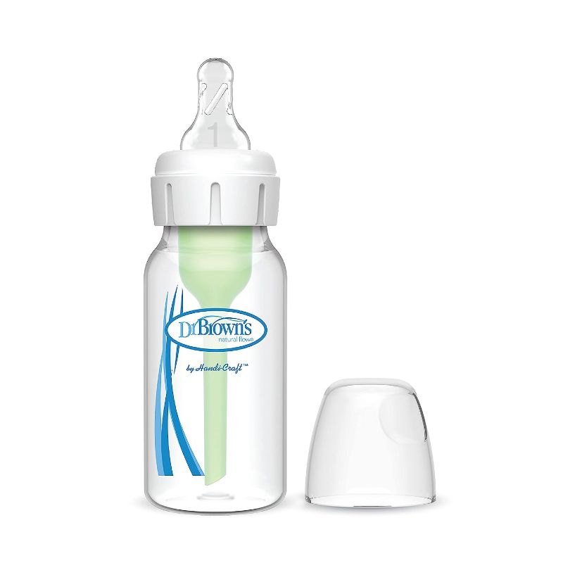 Photo 1 of Dr. Brown’s Natural Flow® Anti-Colic Options+™ Narrow Baby Bottle 4 oz/120 mL, with Level 1 Slow Flow Nipple, 1 Pack, 0m+