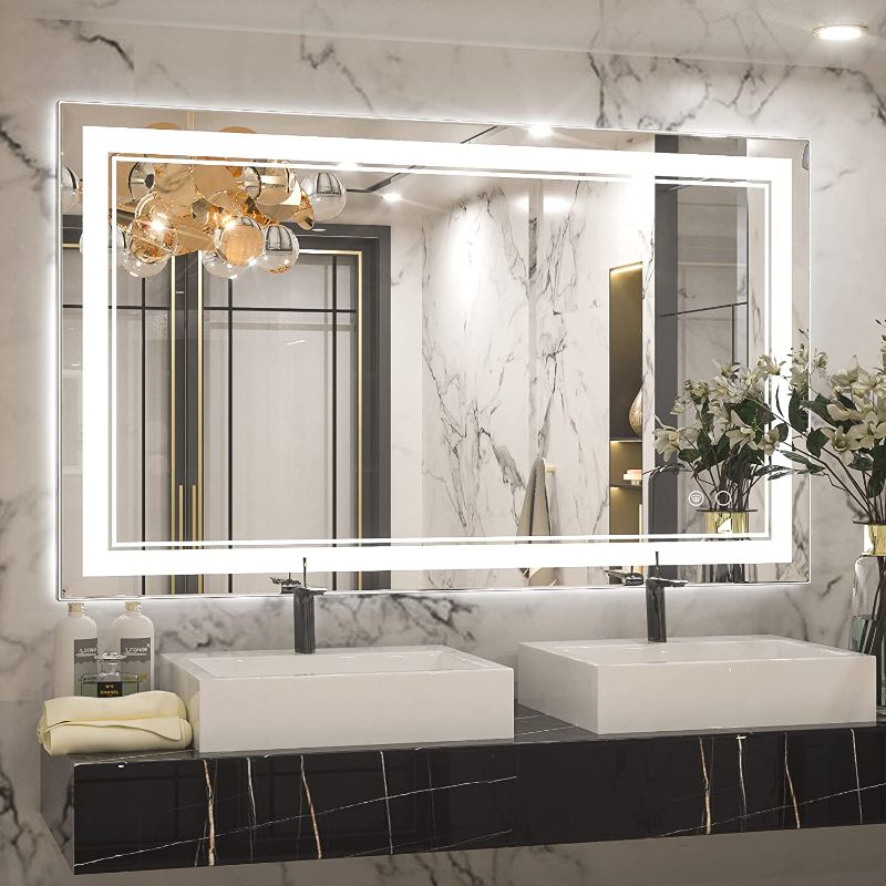 Photo 1 of 
Keonjinn LED Bathroom Mirror with Lights, 40 x 24 Inch Front Lighted Vanity Mirror, Wall Mounted Anti-Fog Memory Brightness Dimmable Makeup IP54,..