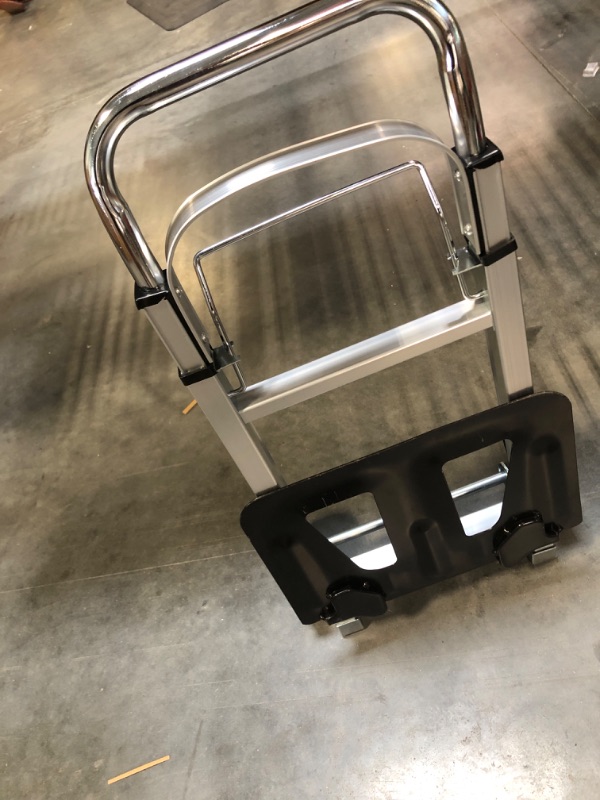 Photo 1 of Aluminum Hand Truck heavy duty Hand Truck Dolly cart foldable hand cart 220 lb capacity with 2 elastic ropes telescoping handle handling truck for delivery carrying 220lb/ 2wheels)