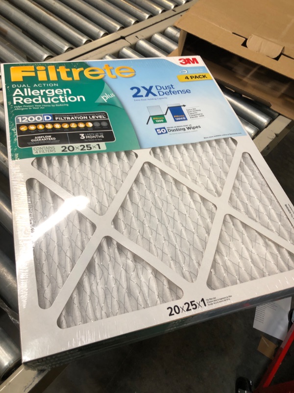 Photo 3 of 
Filtrete Dual-Action Micro Allergen Plus 2X Dust Defense Filter 20x25x1 (4-pk.)
