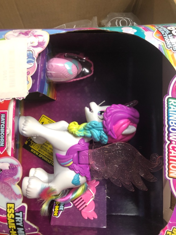 Photo 2 of Hatchimals CollEGGtibles, Hatchicorn Unicorn Toy with Flapping Wings, Over 60 Lights & Sounds, 2 Exclusive Babies, Christmas Kids Toys for Girls (New) Interactive Hatchicorn