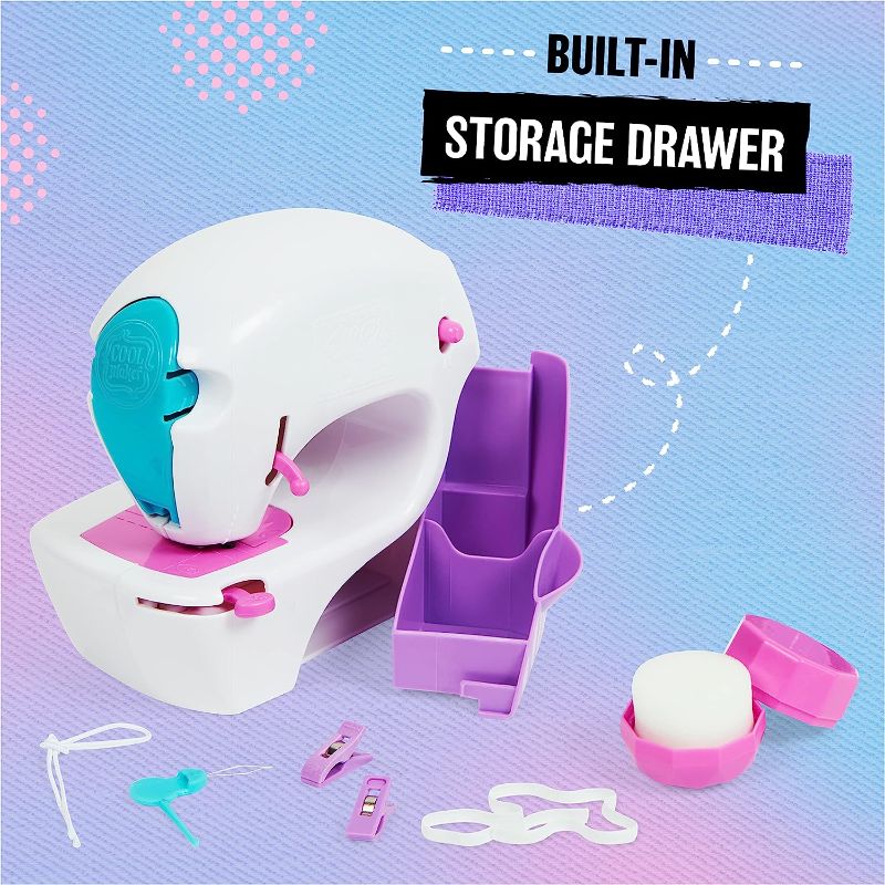 Photo 1 of Cool Maker, Stitch ‘N Style Fashion Studio, Pre-Threaded Sewing Machine Toy with Fabric and Water Transfer Prints, Arts & Crafts Kids Toys for Girls
