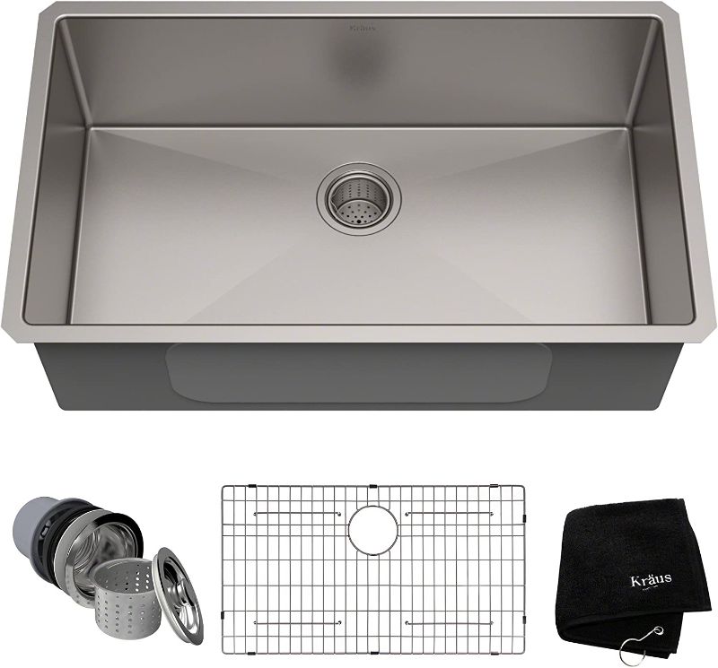 Photo 1 of 27" Undermount Sink - Lordear 27 inch Kitchen Sink Undermount Deep Single Bowl 16 Gauge R10 Tight Radius Stainless Steel Undermount Kitchen Sink Basin 27" Stainless Steel