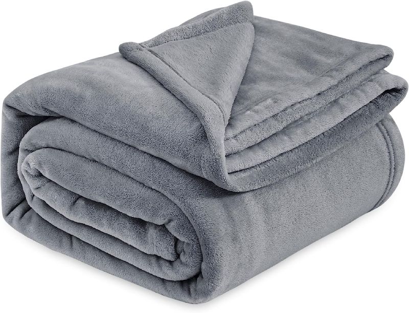 Photo 1 of Bedsure Fleece King Size Blankets for Bed Grey - Soft Lightweight Plush Cozy Fuzzy Luxury Microfiber, 108x90 inches
