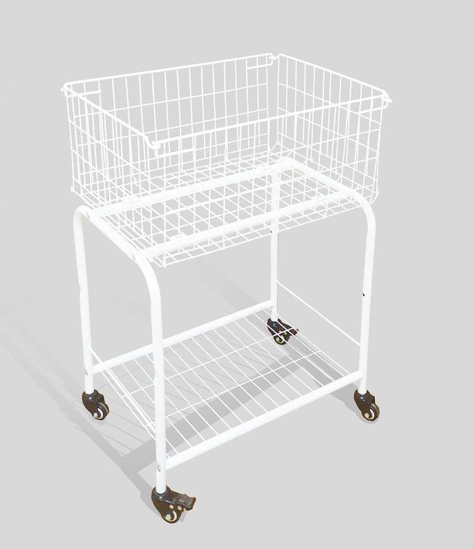 Photo 1 of 
basket for garments storage, easy moved with wheels have brake, Laundry basket, white color?rolling basket