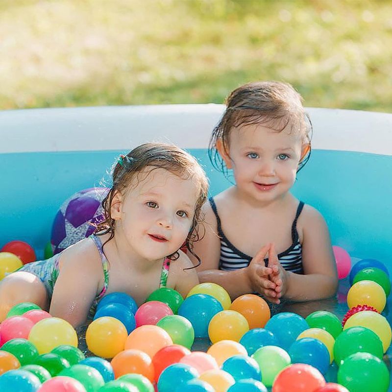 Photo 1 of  Ball Pit Balls 100 pcs for Kids, Children Crush-Proproof Plastic Balls for Ball Pit with 7 Bright Colors, Safe and Non-Toxic, BPA Free, Baby Toddler Pit Balls with Storage Bag (2.2inch)