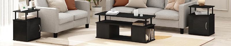 Photo 1 of 2 end tables color black 