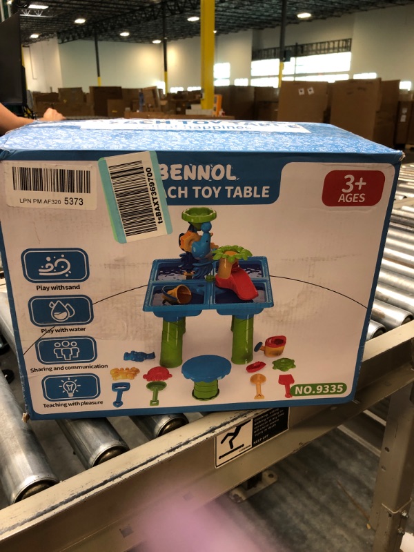 Photo 1 of Bennol Sand and Water Table, 4 in 1 Outdoor Sand Water Play Table Beach Toys for Toddlers Kids Boys Girls, Outdoor Activity Summer Toys for Toddlers Age 1-3 3-5