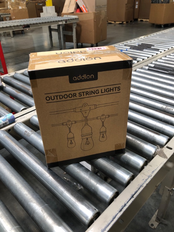 Photo 1 of addlon 48 FT Outdoor String Lights Commercial Grade Weatherproof Strand, 18 Edison Vintage Bulbs(3 Spare), 15 Hanging Sockets, ETL Listed Heavy-Duty Decorative Christmas Lights for Patio Garden 48FT Black