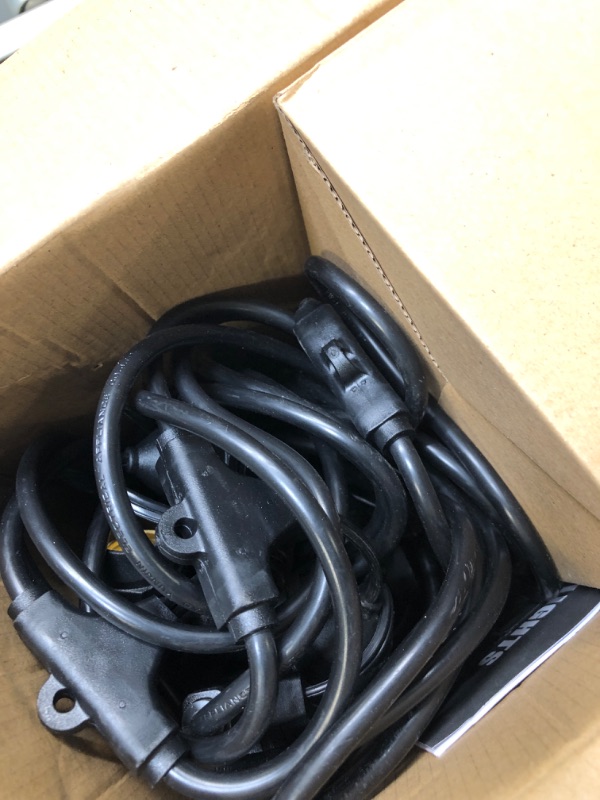 Photo 1 of addlon 48 FT Outdoor String Lights Commercial Grade Weatherproof Strand, 18 Edison Vintage Bulbs(3 Spare), 15 Hanging Sockets, ETL Listed Heavy-Duty Decorative Christmas Lights for Patio Garden 48FT Black
