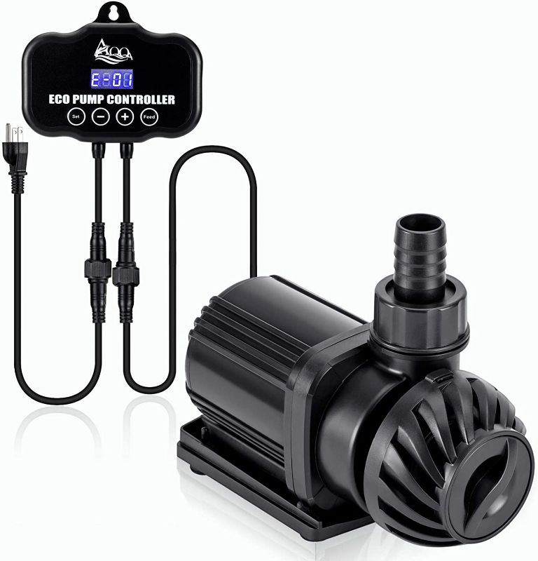 Photo 1 of AQQA 800-3200GPH Controllable Water Pump,Circulation Make Wave/Feed Mode/20 Options Flow Adjustable Multifunction Submersible or External Powerful Return Pump for Saltwater & Freshwater Fish Tank