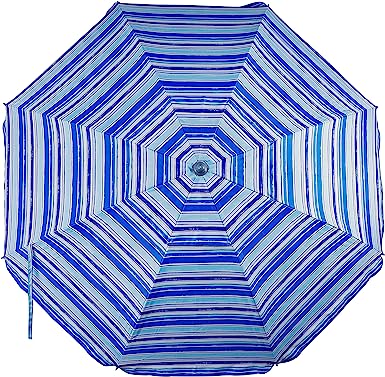 Photo 1 of Blissun 7.2' Portable Beach Umbrella with Sand Anchor, Tilt Pole, Carry Bag, Air Ven