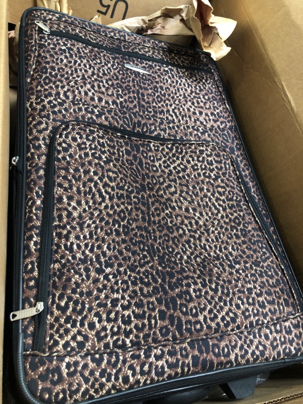 Photo 1 of CHEETAH PRINT ROCKLAND TRAVELING BAG WITH WHEELS 